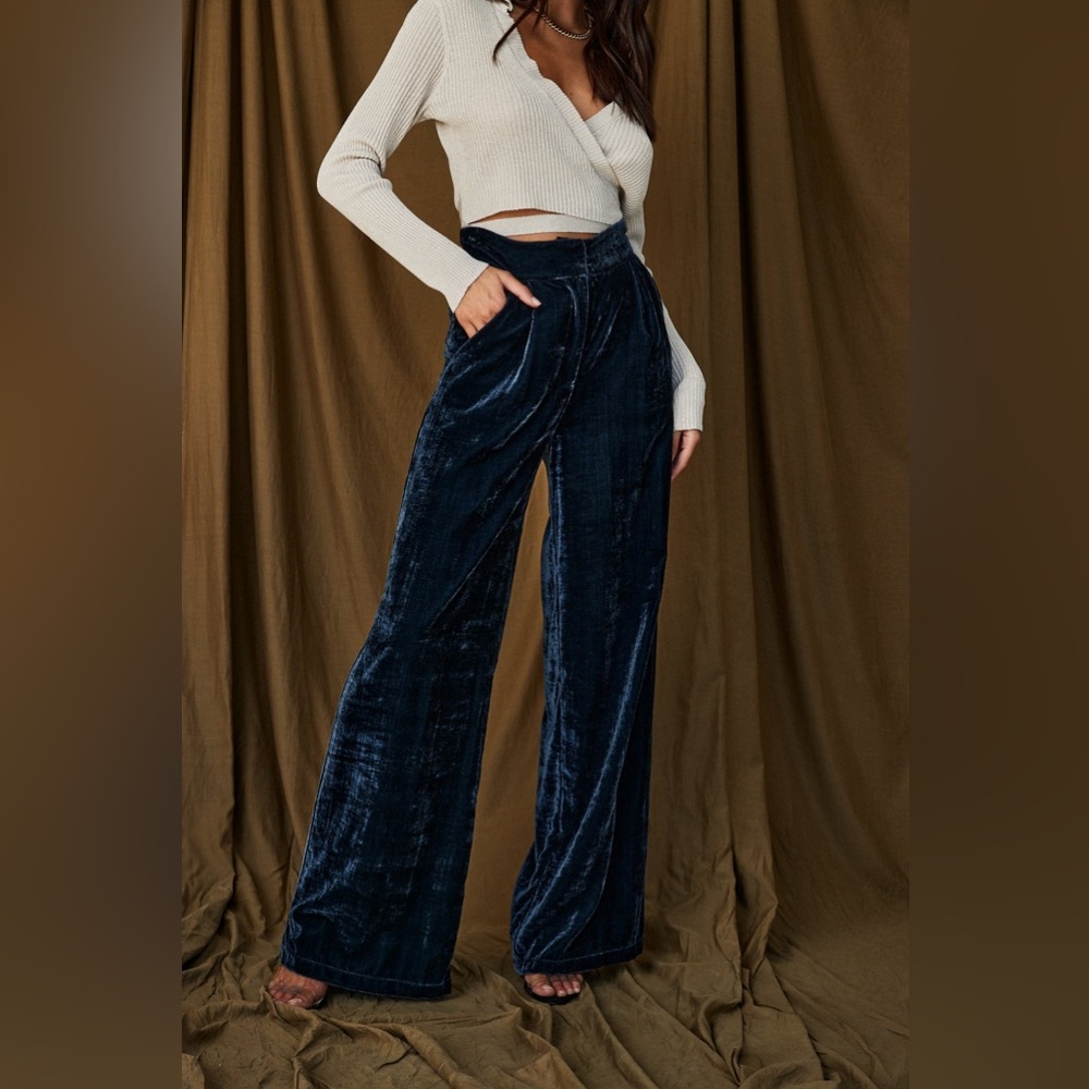 12th Tribe blue velvet pants 🌷